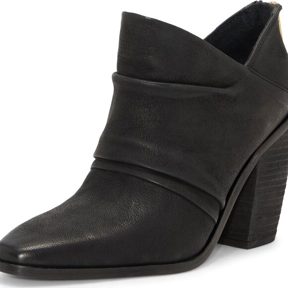Shoes - Women's Ankle Boot Leather Western Style 8.5 Back Zip 3.5In Heel Rugged Leather